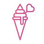 ice cream cone logo in pink color small size