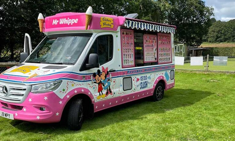 Mr Whippe Ice Cream Van in a garden